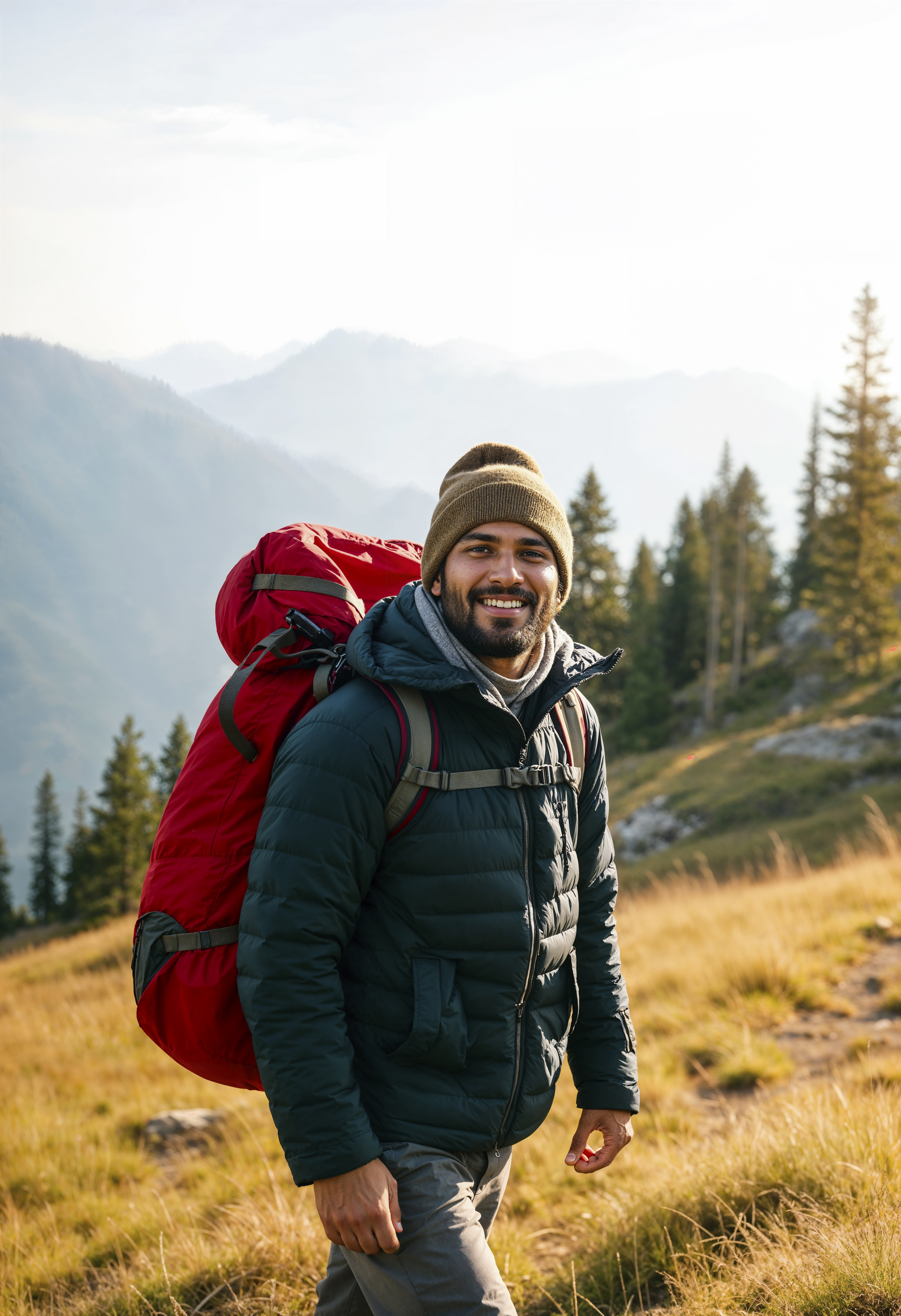 Solo traveler with backpack